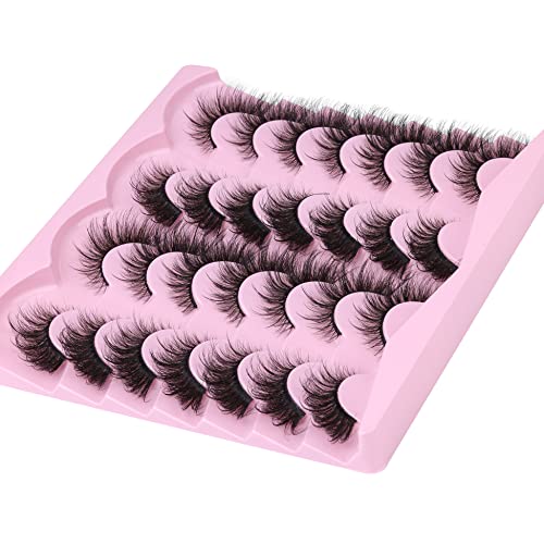 Fox Eye Lashes Fairy Fake Eyelashes Fluffy 20Mm Cat Eye Lashes Wispy Natural Mink False Eyelashes Extension Pack By Lanflower #TOP7