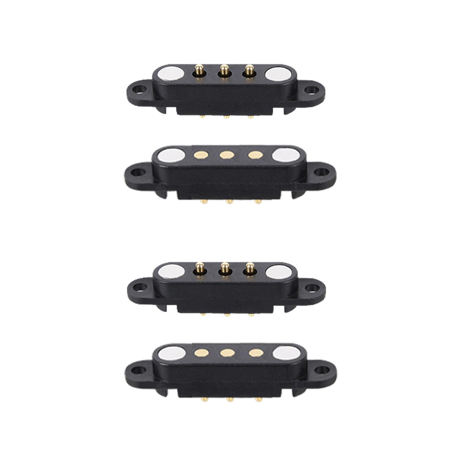 2 Pair Magnetic Pogo Pin Connector with Location Hole, 2/3/4/5/7/8P 2A Pogopin Magnetic Connector Male Female 2.54 MM DC Power Socket DC Power Charge Probe Connector (3P)