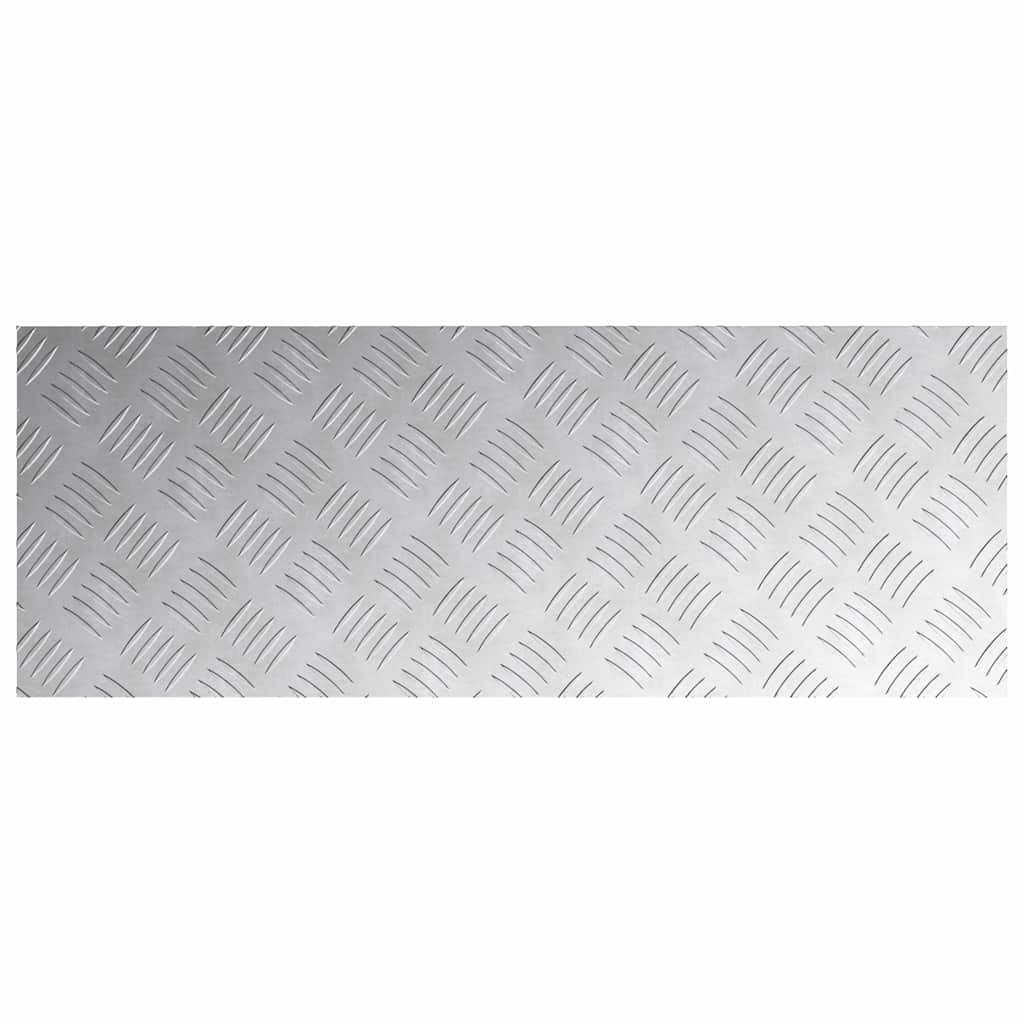 Aluminiowa blacha ryflowana na schody, prostokątna, srebrna, 80 x 30 cm, zestaw 2 sztuk, do wewnątrz i na zewnątrz, antypoślizgowa nakładka na schody