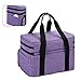 BAFASO Double Layer Sewing Accessories Organizer with 2 Detachable Pouches, Large Sewing Storage Bag for Sewing Tools (Bag ONLY), Purple