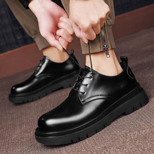 Men's Leather Round Toe Thick Soled Oxford Shoes Classic Fashion Business and Leisure Platform Oxford Shoes2