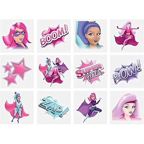 HENBRANDT Girls Super Hero Temporary Tattoos Cover