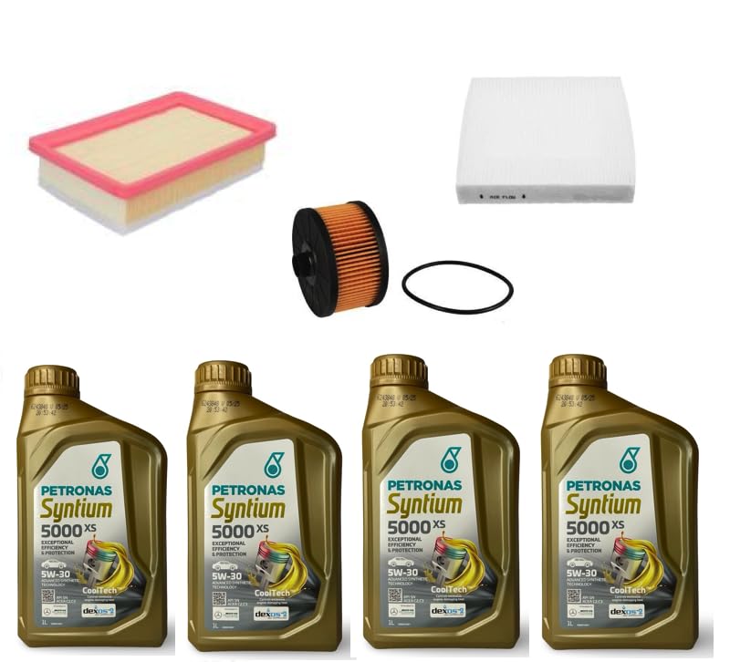 AOQ - KIT TAGLIANDO 3 FILTRI + 4 lt OLIO 5W30 COMPATIBILE CON DACIA SANDERO III, RENAULT CLIO V, CAPTUR II (Benzina) Tce 90-100, 1.0 euro 6