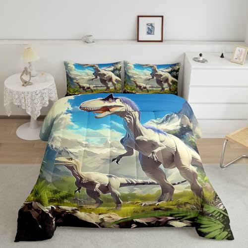 Image of Dinosaur Dino Wildlife Comforter Set Toddler Size Boys Girls Bedding