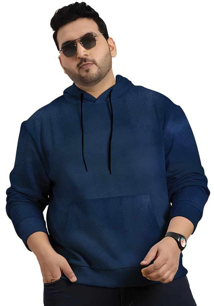 Wear Your Opinion Plus Size Men's Fleece Kangaroo Pocket Hoodie for Winter Wear-picture-17