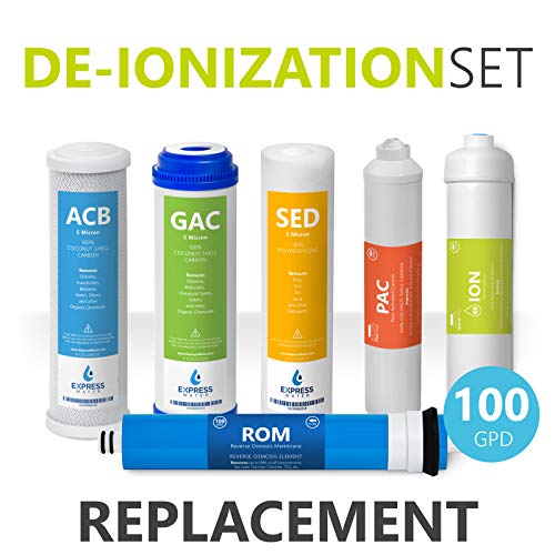 Express Water – 1 Year Deionization Reverse Osmosis System Replacement Filter Set –