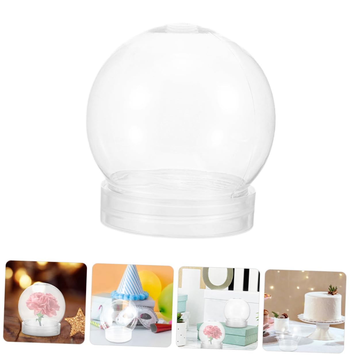 MAGICLULU 4 Set di Globi di Neve Globi Dacqua Artigianato Creazione di Globi di Neve A Forma di Globo in Plastica 8 Pezzi * 4
