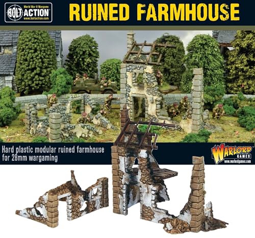 Maquette Bolt Action Ruined Farmhouse 1:56 Warlord Games aux détails historiques