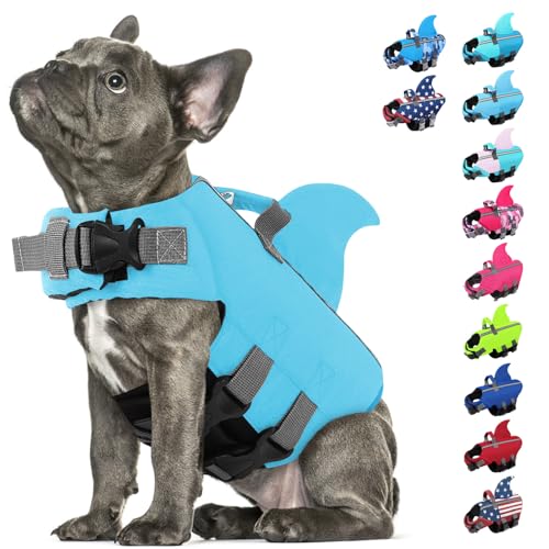 SUNFURA Dog Life Jacket Shark Life Vest for Dogs,...