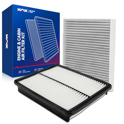 KAX Engine & Cabin Air Filter Kit Replacement for Hyundai Sonata 2011-2015 Santa Fe 2012 Azera 2012-2017 Kia Optima 2011-2015 Cadenza 2014-2016 Replace# CA10881 CF11819