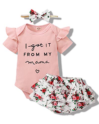 Image of Mioglrie Newborn Infant Baby Girl Clothes Romper Shorts Set Floral Summer Outfits Cute Baby Clothes Girl