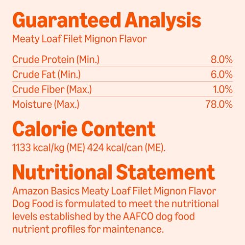 Image of Amazon Basics Wet Dog Food Meaty Loaf Variety Pack, Filet Mignon Flavor and Chicken & Rice Dinner, Made with Real Chicken and Beef, 13.2 oz can, (6 cans of Each Flavor, 12 cans in Total)
