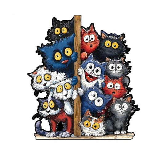 Jouet de Décoration de Précision en Kit : puzzle chat en bois et casse-tête mural