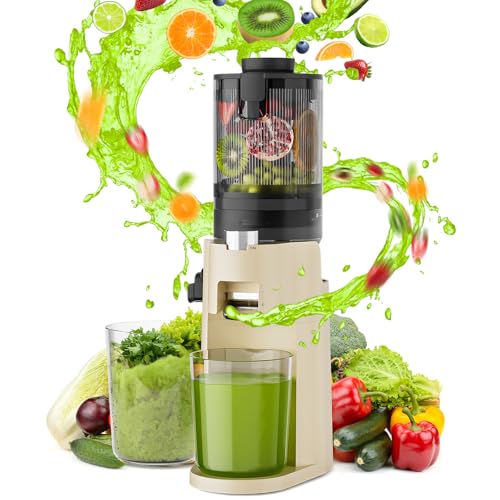 SKUTZTEK Exprimidor lento para frutas y verduras enteras, Extractor de Zumos y Verduras, 150W Extractor de zumos compacto, Extractor de Jugo Slow Juice Machine (<65dB) con Filtro SUS, Libre de BPA
