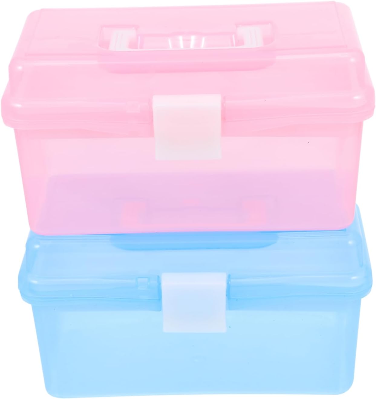 Handheld Storage Box with Lid 2Pcs ABS for Medicine