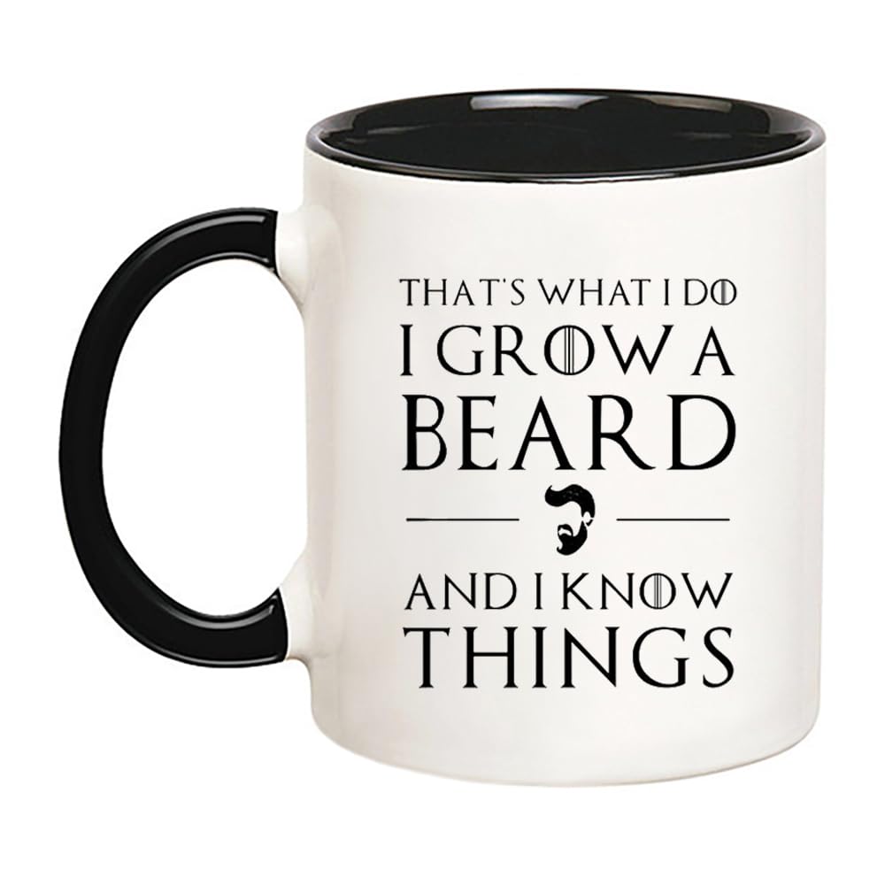 YOLANDEEUROKOK Funny Beard Mug, Beard Lover Mug, Bearded Man Gift, 11 Oz Novelty Coffee Mug
