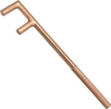 WEDO Non-Sparking Valve Handle Wrench F Type with Embossing Handle, Spark-free Safety Spanner,Beryllium bronze, DIN Standard, BAM & FM Certificate,1.96Inch,50mm Width