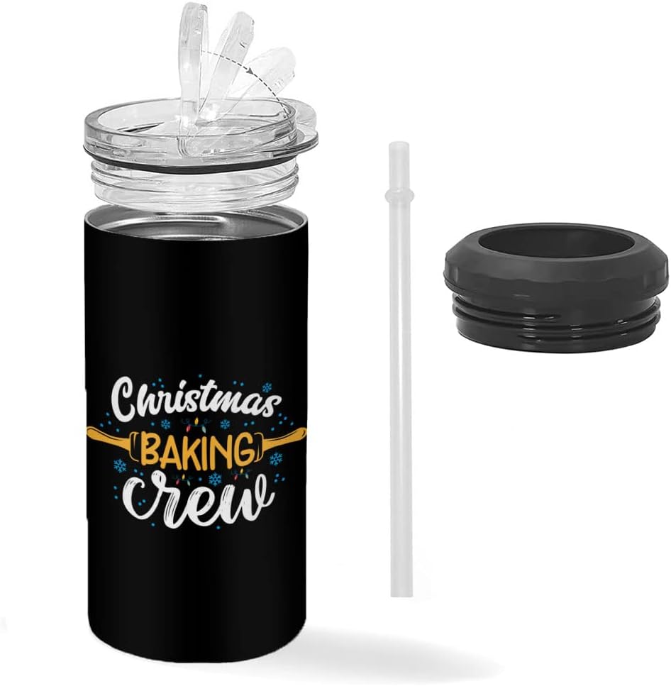 Christmas Baking Crew Insulated Slim Can Cooler - Best Quote Can Cooler - Cool Design Insulated Slim Can Cooler