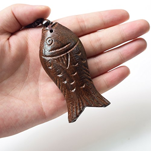 MELOP Handmade Wooden Fish Craft Pendant Retro Folk for Dress Sweater and Leisure Dressing/Clothing Accessories/Home Decoration Pendant - Straight Tail Fish3