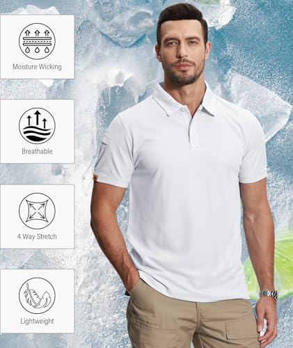 Image of ZITY 5 Pack Mens Polo Shirt Short Sleeve Sports Golf Tennis T-Shirt Moisture-Wicking Summer Shirts