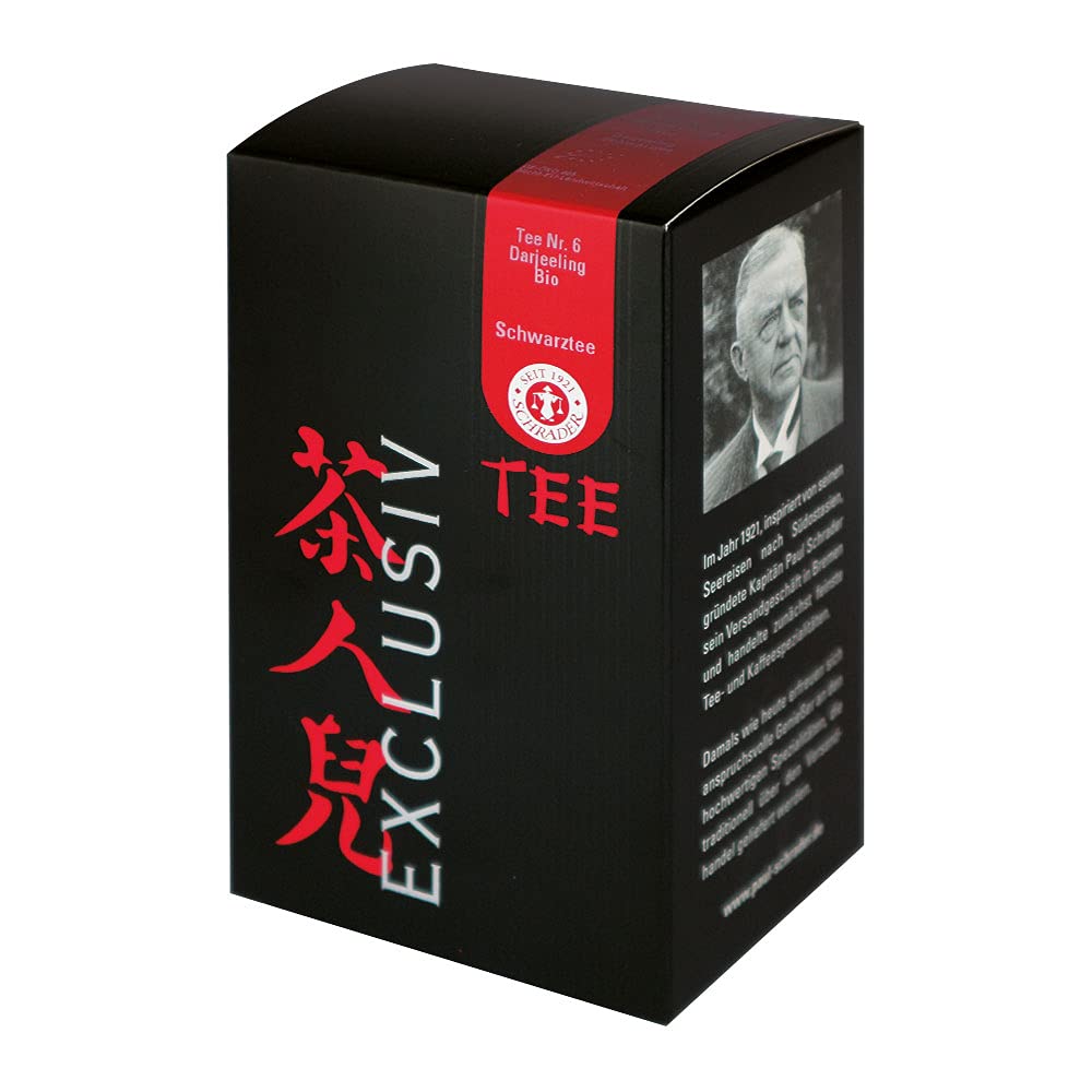 Schrader | Tee Nr. 6 | Schwarzer Tee | Darjeeling Orange Pekoe | in Bio-Qualität 1000g (2 Kartons à 500g)