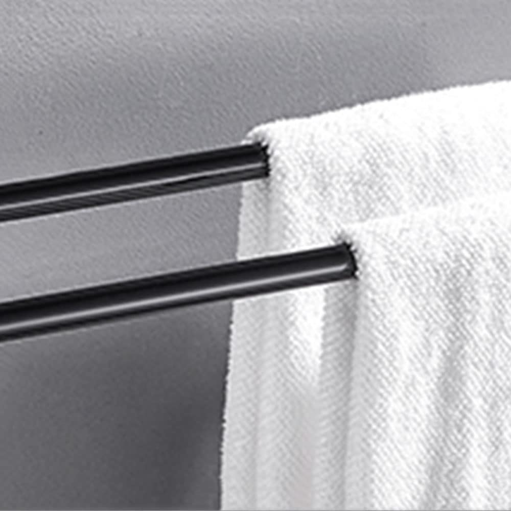 Estante, Soporte para Almacenamiento de Toallas, Toalleroguo, Estante de Aluminio Espacial, Estante de Baño de Oro Negro, Diseño Curvo