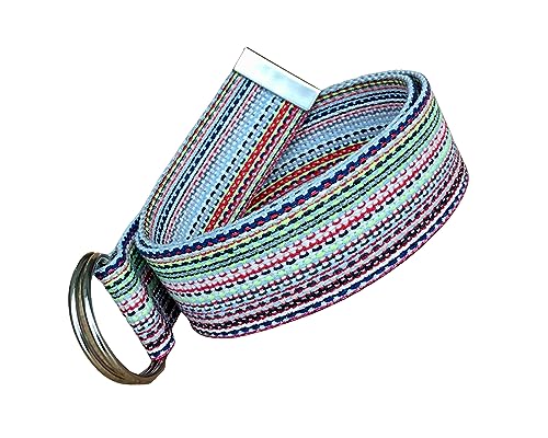 Colorful Unisex Woven Belt, D Ring 1.5