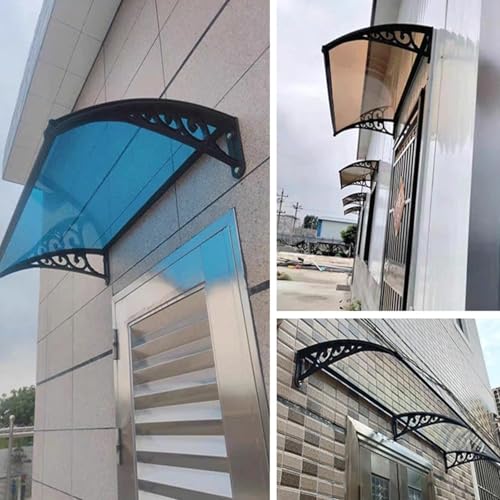 Auvent de porte avec support en métal résistant aux UV et durable - 8
