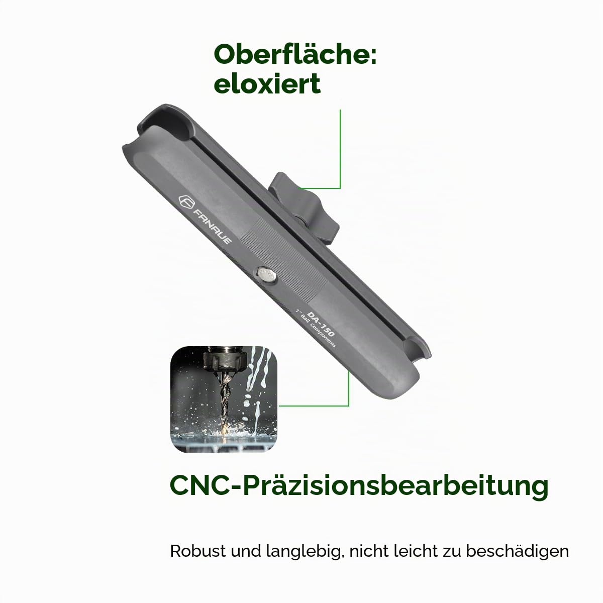 FANAUE Doppelbuchsenarm kompatibel mit RAM Mounts Type B 1" Ball Assembly und Motorrad-Handyhalterung, passt zu allen Industriestandard 1"/25,4mm/Type B Ball Adaptern, Aluminium Länge 6"
