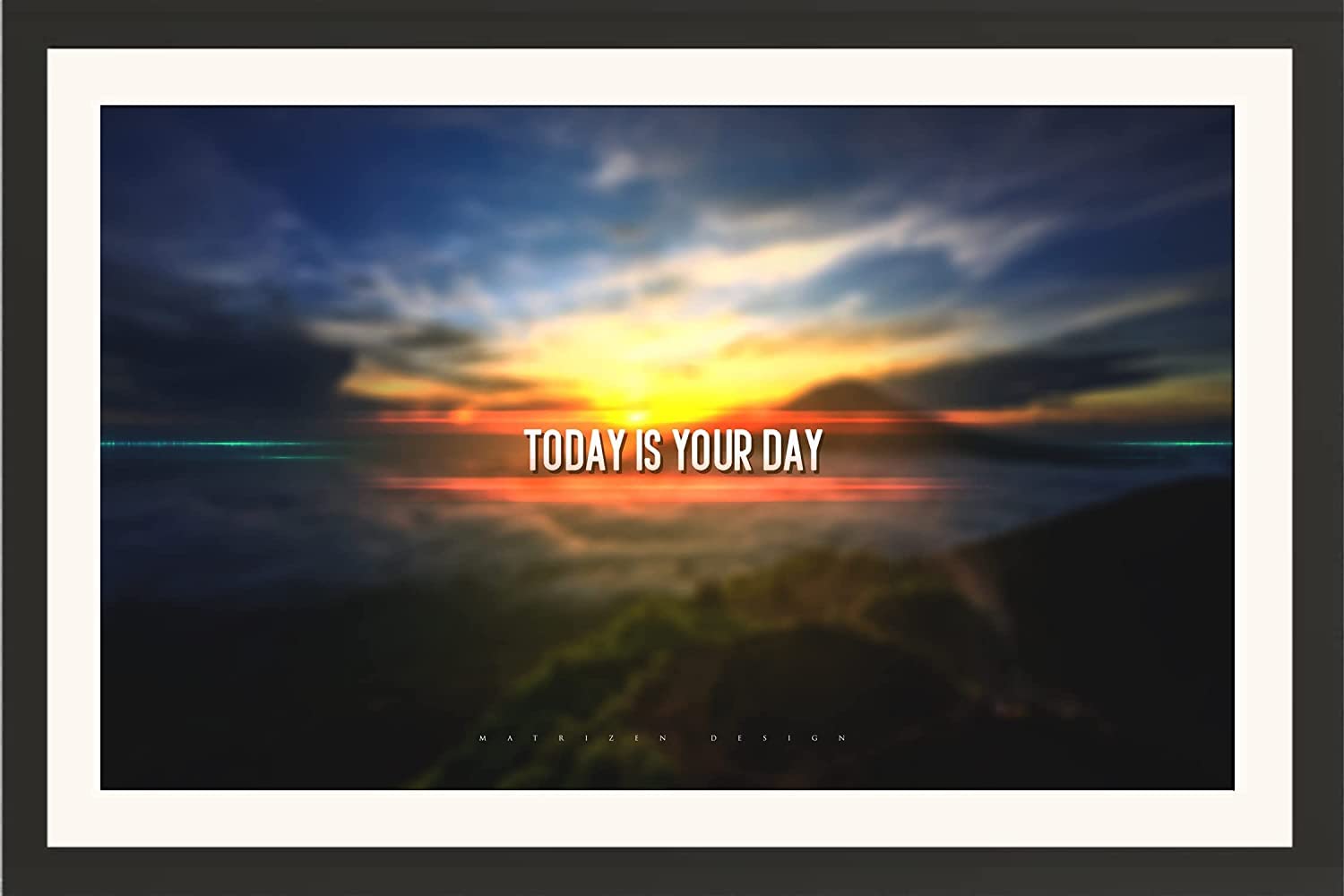 FRAMES CAPITAL Today is Your Day Motivational Quote Wall Hanging Framed Photo Without Glass For Home Decor, Living, Drawing and Bed Rooms (18 X 24 Inch)