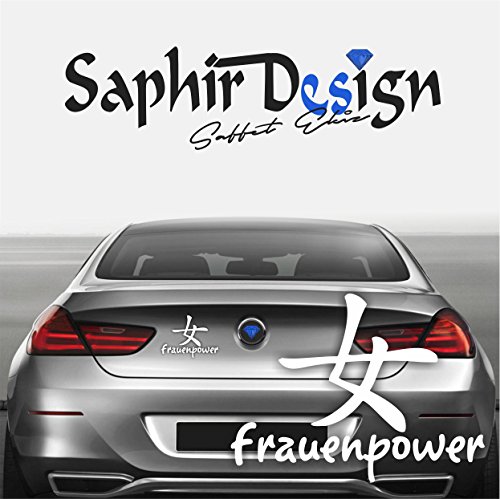 Saphir Design Frauenpower Autoaufkleber - Logo A171/10 x 13 cm Hochleistungsfolie en el color blanco