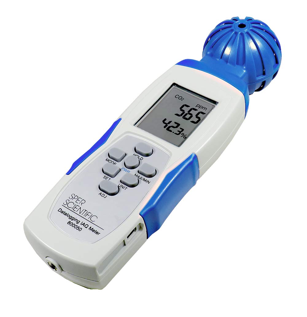 Sper Scientific Datalogging Indoor Air Quality (IAQ) Meter 800050 – Carbon Dioxide Monitor with NDIR, Records Temperature, Relative Humidity (RH) & CO2 for Offices, Factories, HVAC equipment & More