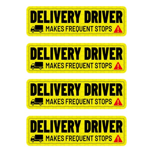 Image of 4pcs Delivery Driver Car Magnet Signs Reflective Decal (2 Design)
