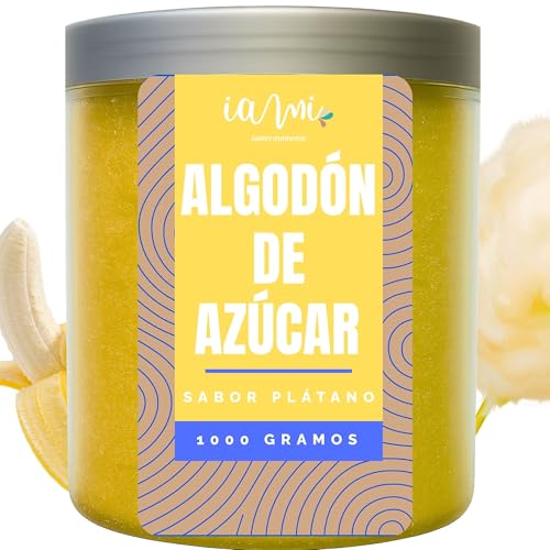 IAMI Azúcar para Nubes de Algodón – Ideal para Máquinas de Algodón de Azúcar – Sabor Intenso y Dulce Fiestas, Ferias y Eventos Infantiles (Plátano)