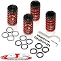 AJP Distributors JDM Height Adjustable Suspension Lowering Springs Coilover Sleeves Kit Red Compatible/Replacement For Focus MK1 SVT ZX3 ZX5 Hatchback 2000 2001 2002 2003 2004 2005 00 01 02 03 04 05