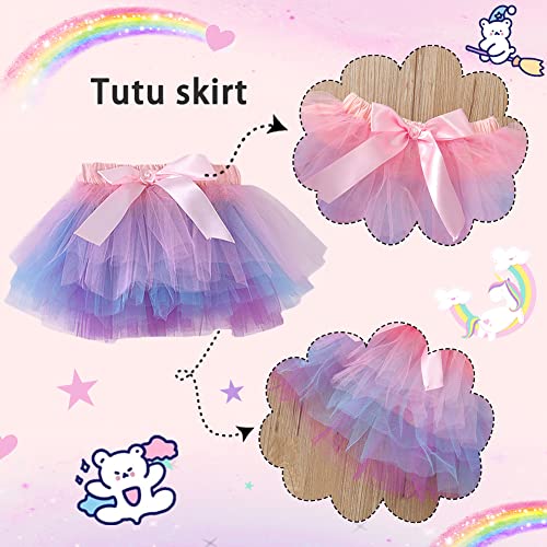 XIFAMNIY Baby Girl Half 1st 2nd Birthday Outfit Newborn 1 Year Unicorn Tutu Dress Headband Legging Socks…3