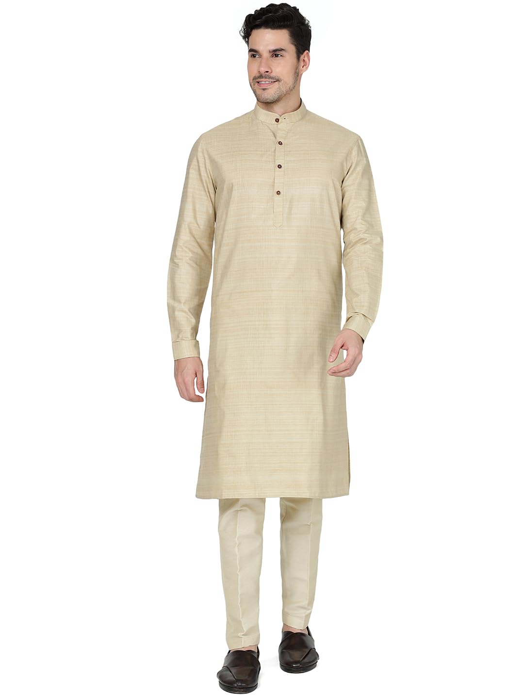 MODIRegular Fit Men Solid Cotton Blend Kurtas | Easy to Wear Ethnic Designer Kurtas for Men | Perfect for Any Occasion