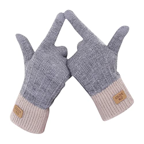 UBERMing Gants à Ecran Tactiles Tricotés Femmes Gants Hiver Chaud à écran Tactile avec Une Doublure en Polaire Fine pour Sport Running Extérieur - Gris Cover