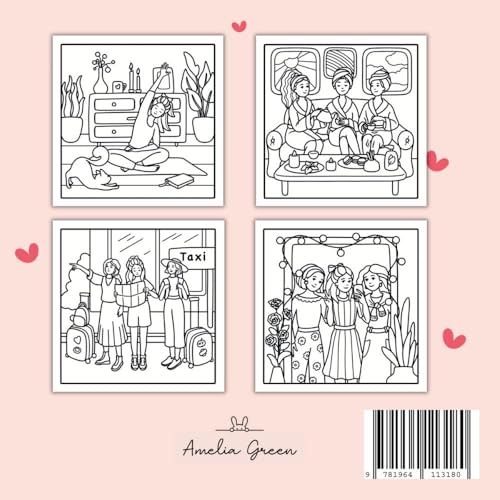 Bestie Moments: Coloring Book for Adults and Teens Featuring Cute & Girly Scenes for Relaxation - Image 2