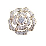 FIOLIRTL Schalschnalle 1 Stück Rose Drei Ring Seidenschal Schnalle Kleid Knoten Schnalle Schal Schnalle Ornament Gold