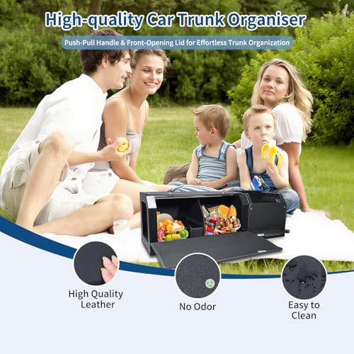 Organiseur de coffre de voiture anti-désordre de 92 cm avec couvercle protecteur - 6