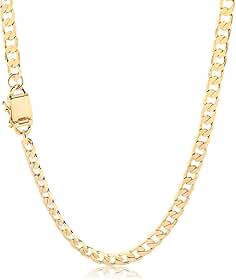 Corrente Masculina Grumet Banhada A Ouro 18k Fecho Pega Ladrão 60cm