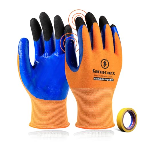 Electrician Gloves 400V Insulated Safety Gloves for Electrical Work Flame Retardant Non-slip Rubber Design Prevent Electric