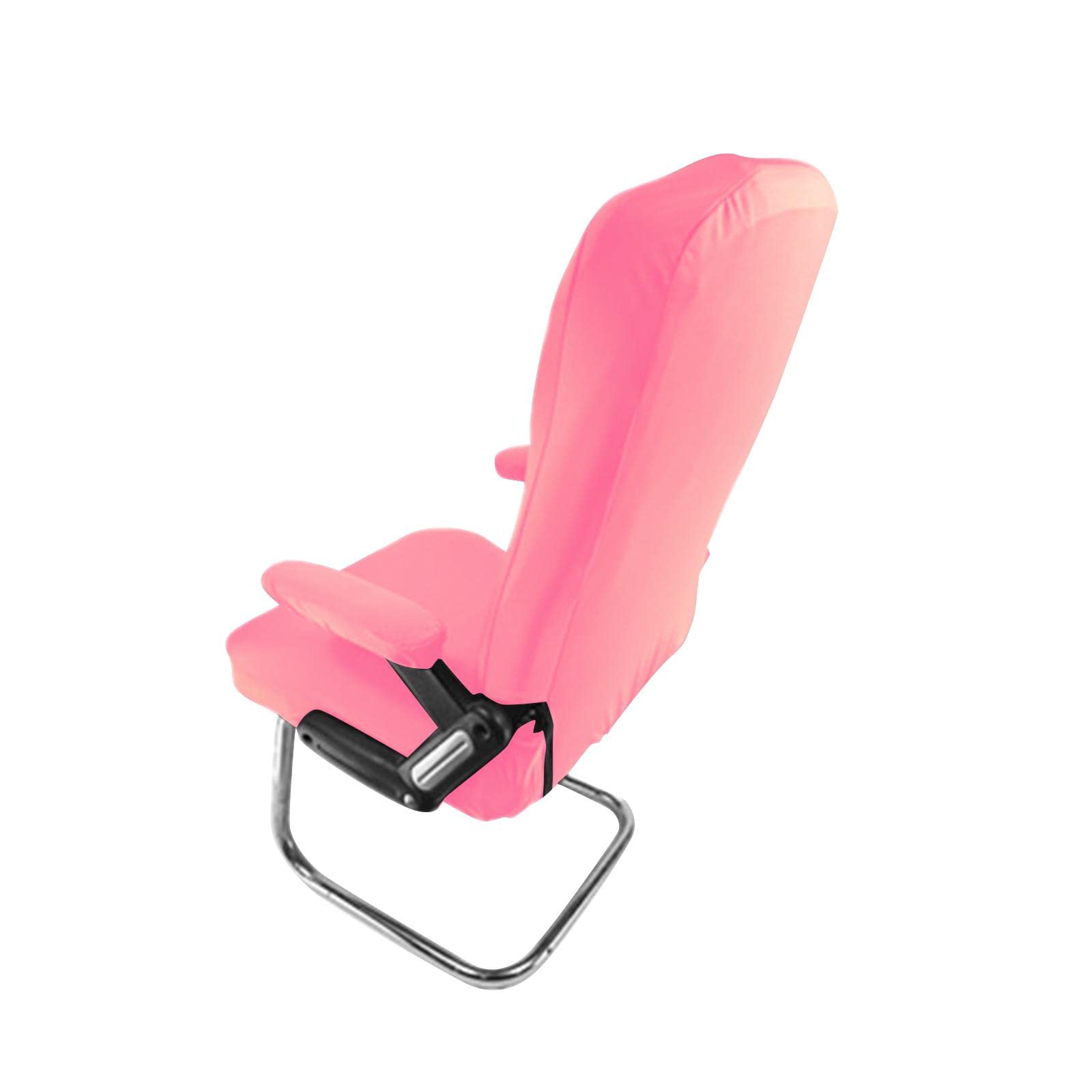 Funda Silla Oficina Giratoria Stretch Poliéster Removible Protector con Brazo Fácil de Instalar Adecuada para Hogar Oficina, Rosado
