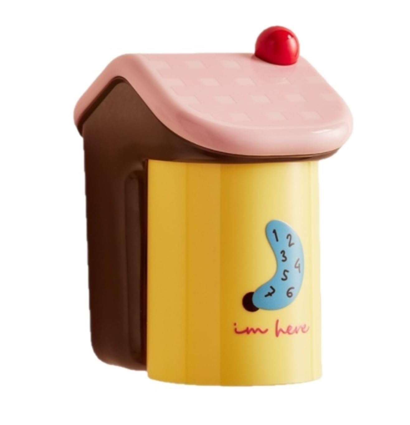 Portacepillos De Dientes para Baño Y Ducha Soporte Magnético For Cepillo De Dientes Baño con Taza, Estante For Enjuague Bucal, Montado En La Pared, Sin Taladro(Yellow)