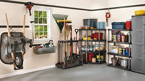 Rubbermaid RUBL9 Garage Tool Tower Rack, Easy To Assemble, Wheeled, Organizes Up To 40 Long-Handled Tools/Rakes/ Brooms/Shovles In Home/House/Outdoor/Shed thumb #2
