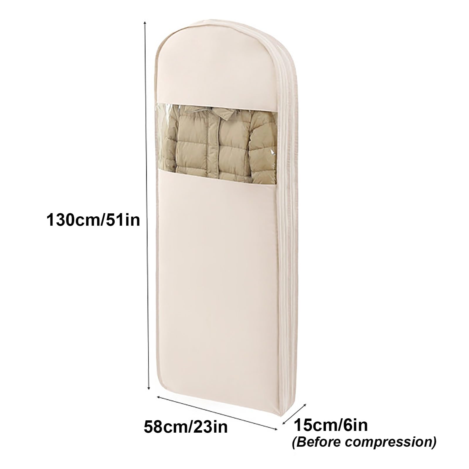Fundas Abrigos para Colgar, Fundas Ropa de Compresión para Chaquetas de Plumón, Bolsas Ropa, Guardar Abrigos y Chaquetas de Cuero(Blue,58 * 15 * 130cm/23 * 6 * 51in)