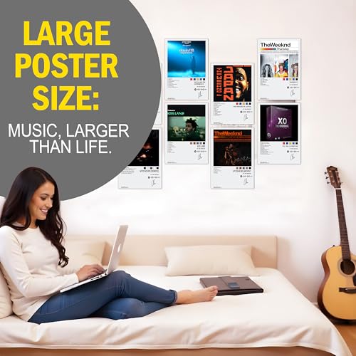 Image of Flybuy Hub Wall Art Posters, 20x30 cm (A4), Self-Adhesive, F-1 Racing Design for Bedroom, Living Room, Office (The Weeknd)