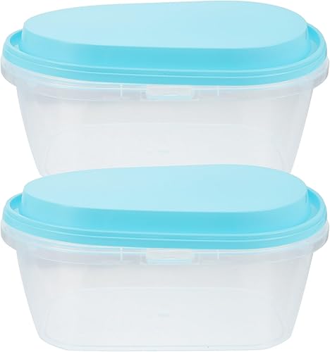 2 cajas transparentes para tartas, recipientes de almacenamiento para congelador, recipientes de almacenamiento para congelador, con tapas para