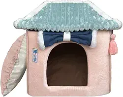 Cama Caminha Casinha Toca Tenda Iglu Cabana Rosa para Pet Cachorros Caes Pequenos Filhotes 38 x 41 Lavavel C/Ziper Raças até 5 kg Toque Suave Qualidade